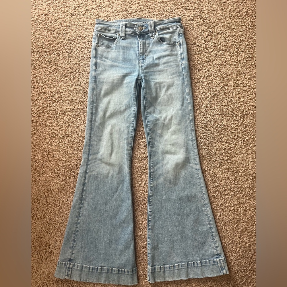 Women's Light Blue American eagle Flared Jeans